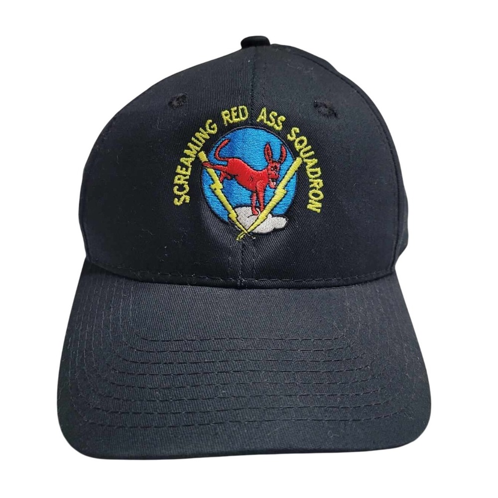 3680 Screaming Red Ass Squadron Adjustable Back Hat - Picture 1 of 4